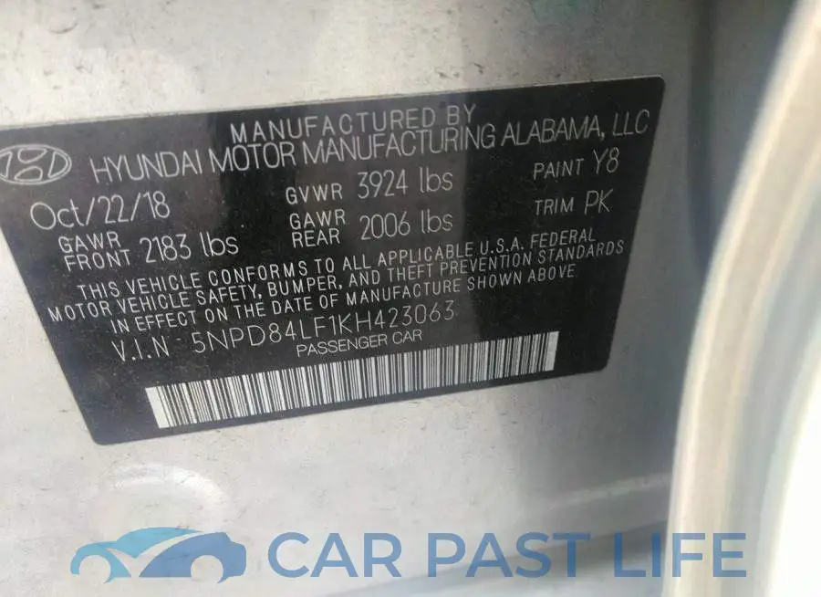 5NPD84LF1KH423063# 9