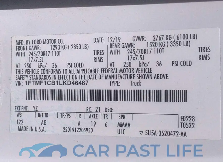 1FTMF1CB1LKD46487# 9