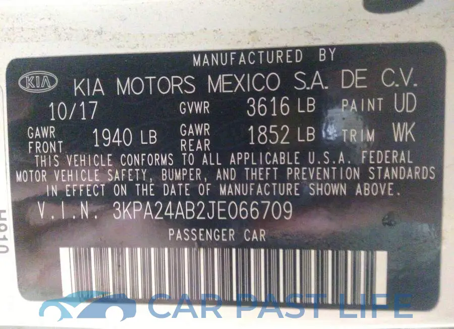 3KPA24AB2JE066709# 9