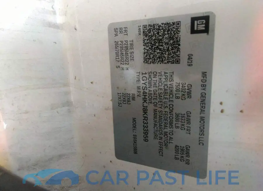 1GYS4HKJ8KR333959# 9