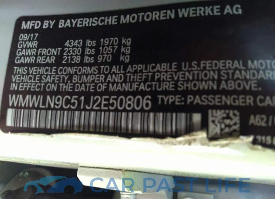 WMWLN9C51J2E50806# 9