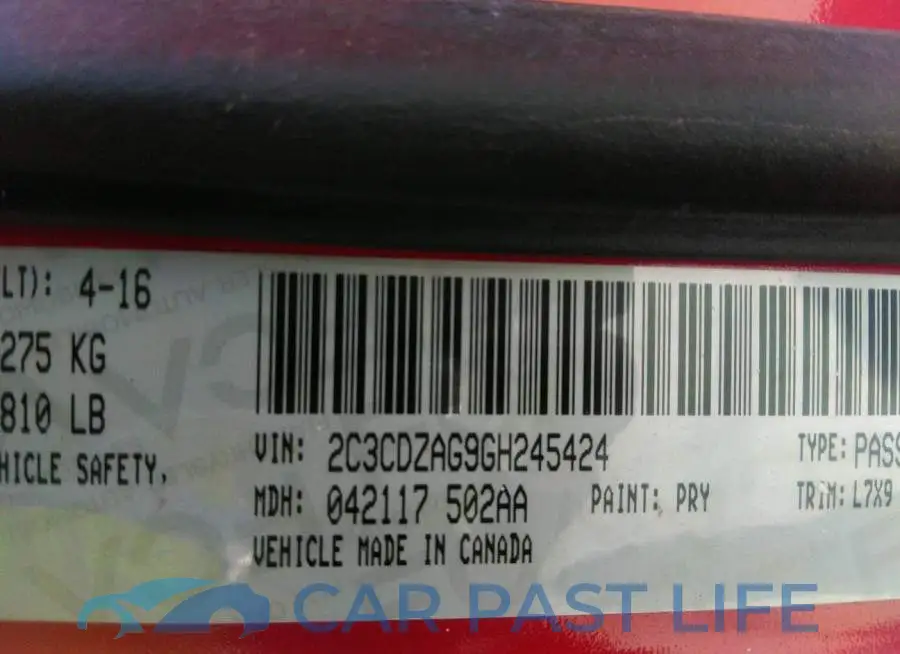 2C3CDZAG9GH245424# 9