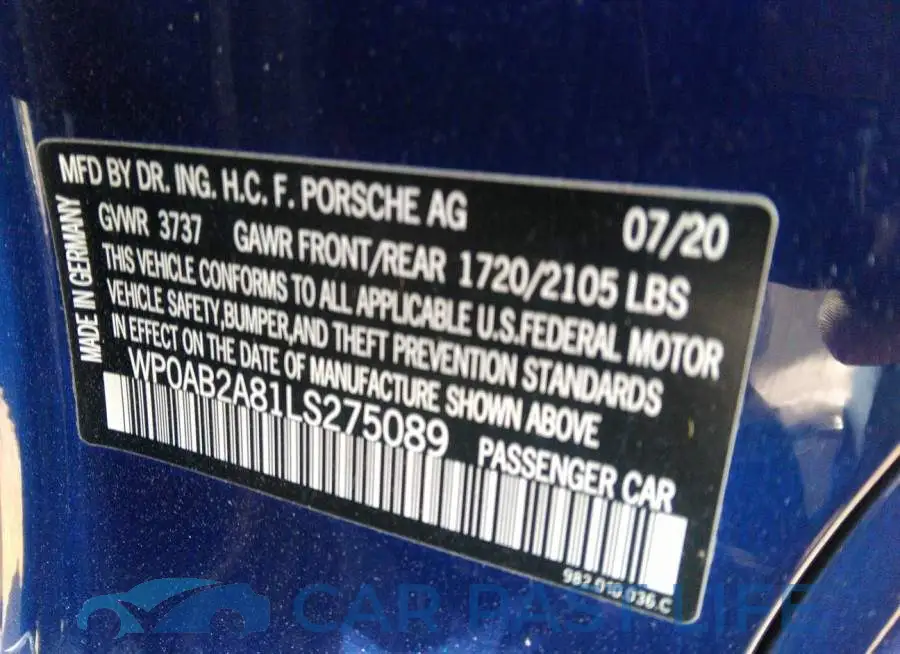 WP0AB2A81LS275089# 9