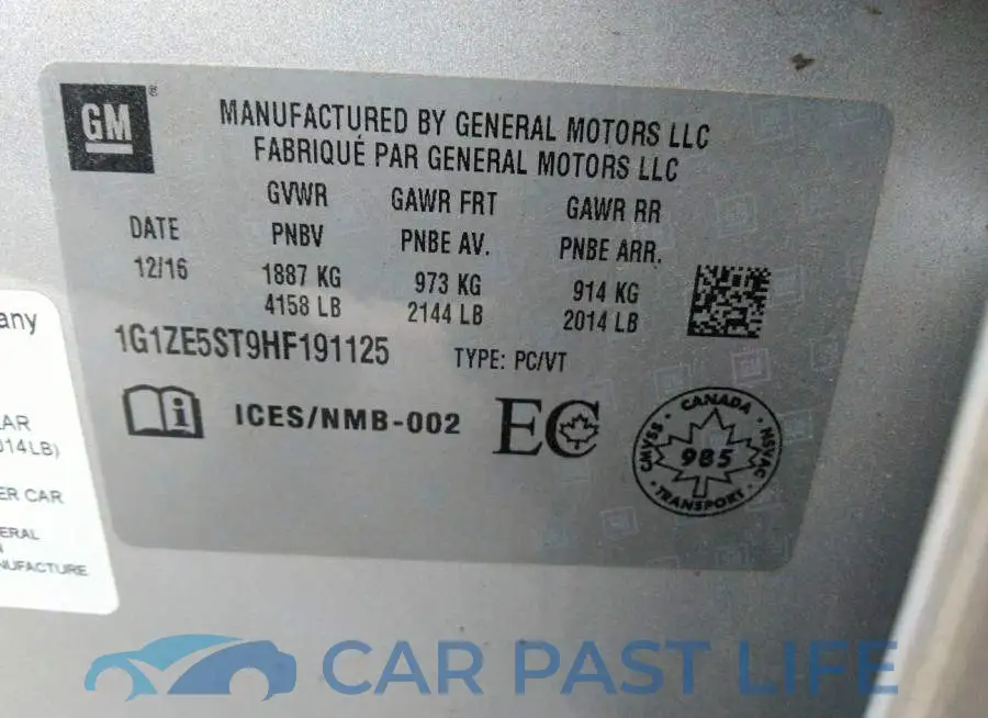 1G1ZE5ST9HF191125# 9
