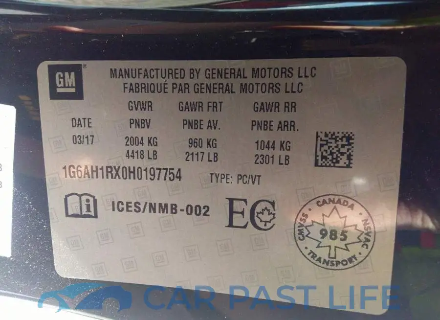 1G6AH1RX0H0197754# 9