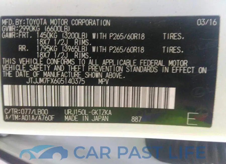 JTJJM7FX6G5140375# 9