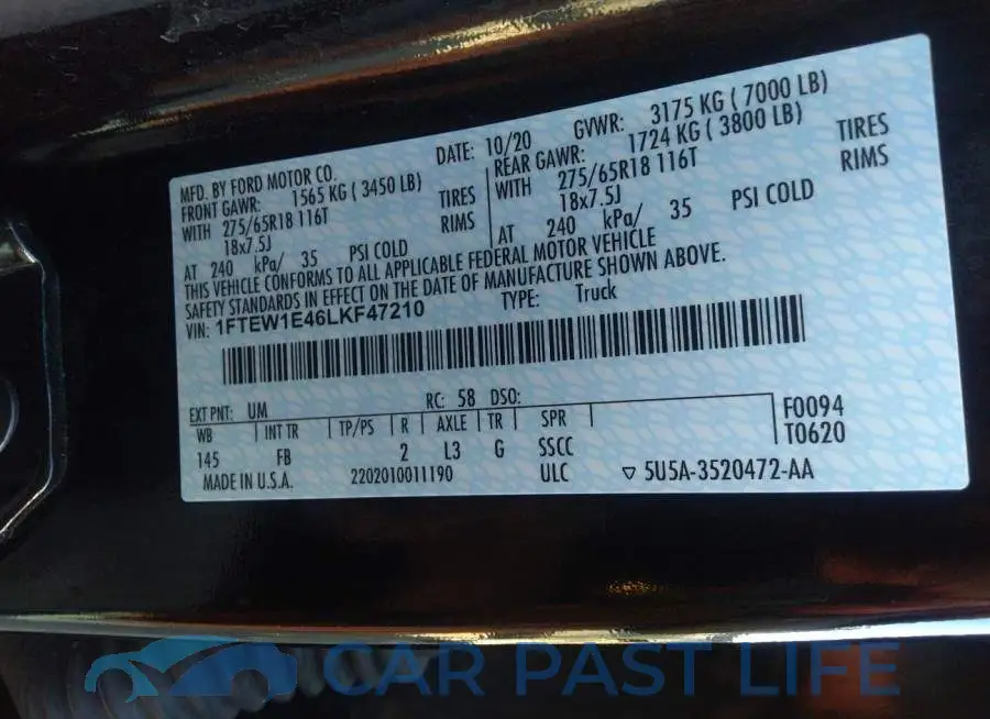 1FTEW1E46LKF47210# 9