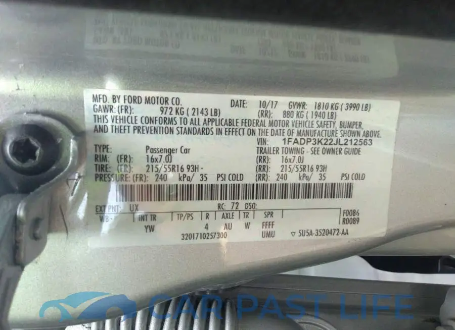 1FADP3K22JL212563# 9