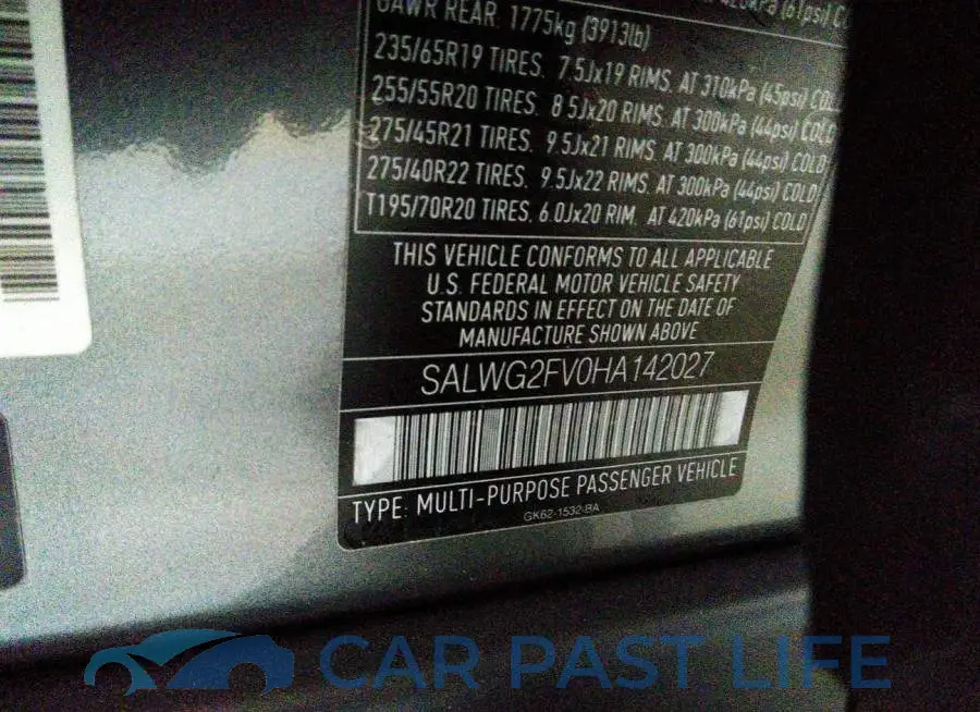 SALWG2FV0HA142027# 9