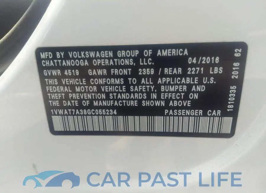 1VWAT7A38GC055234# 9