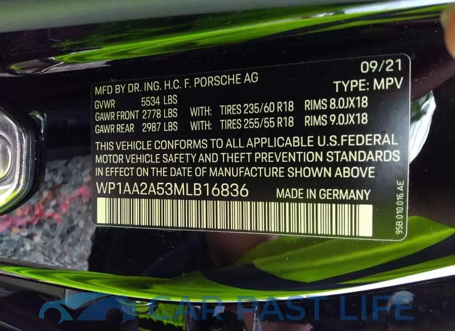 WP1AA2A53MLB16836# 9