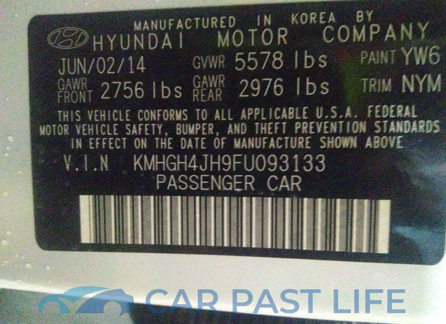KMHGH4JH9FU093133# 9