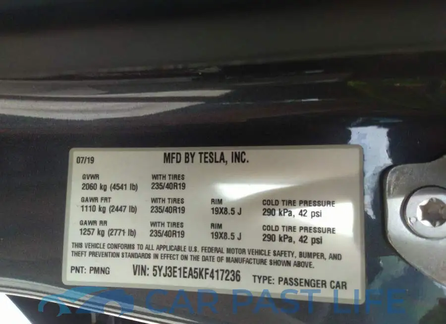 5YJ3E1EA5KF417236# 9