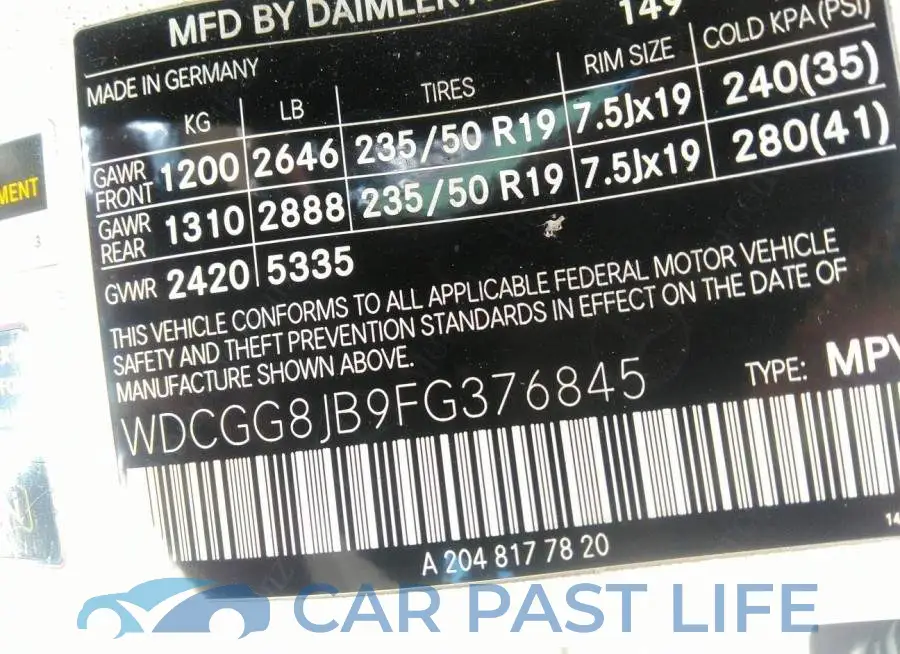 WDCGG8JB9FG376845# 9