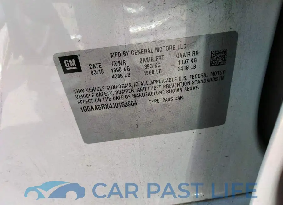 1G6AA5RX4J0163964# 9