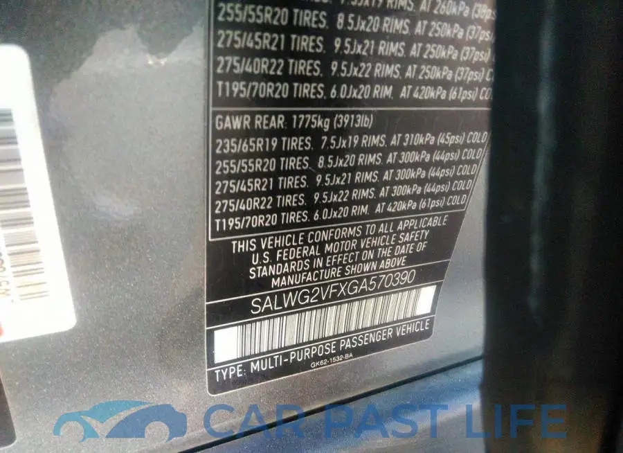 SALWG2VFXGA570390# 9