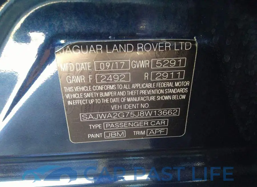 SAJWA2G75J8W13662# 9