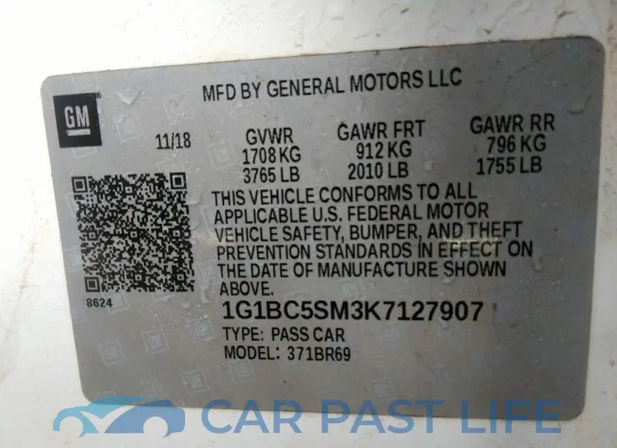 1G1BC5SM3K7127907# 9