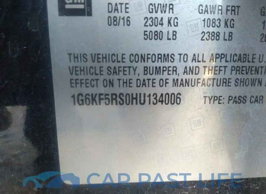 1G6KF5RS0HU134006# 9