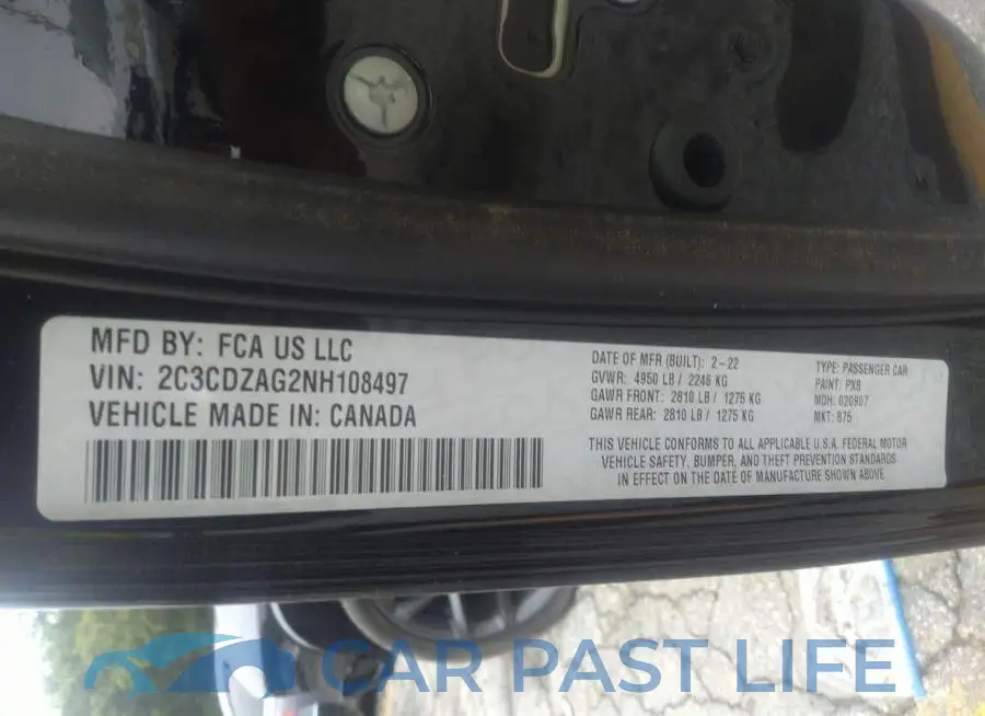 2C3CDZAG2NH108497# 9