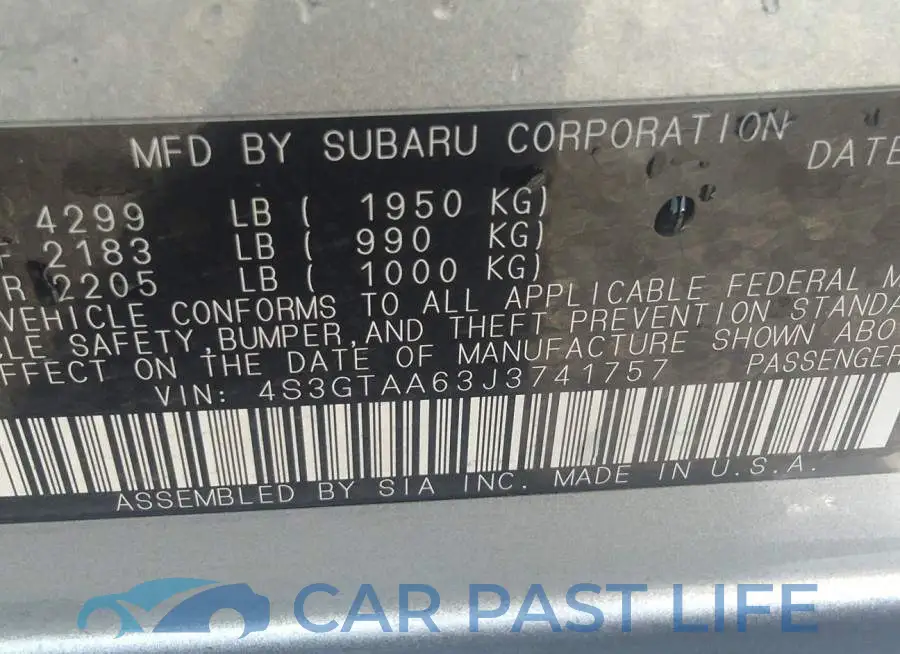 4S3GTAA63J3741757# 9