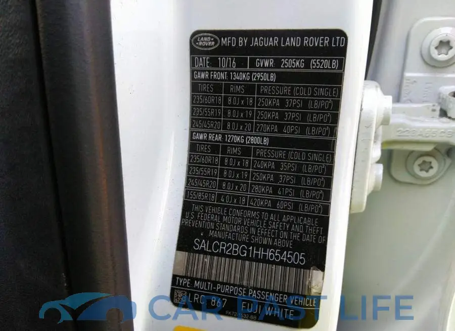 SALCR2BG1HH654505# 9