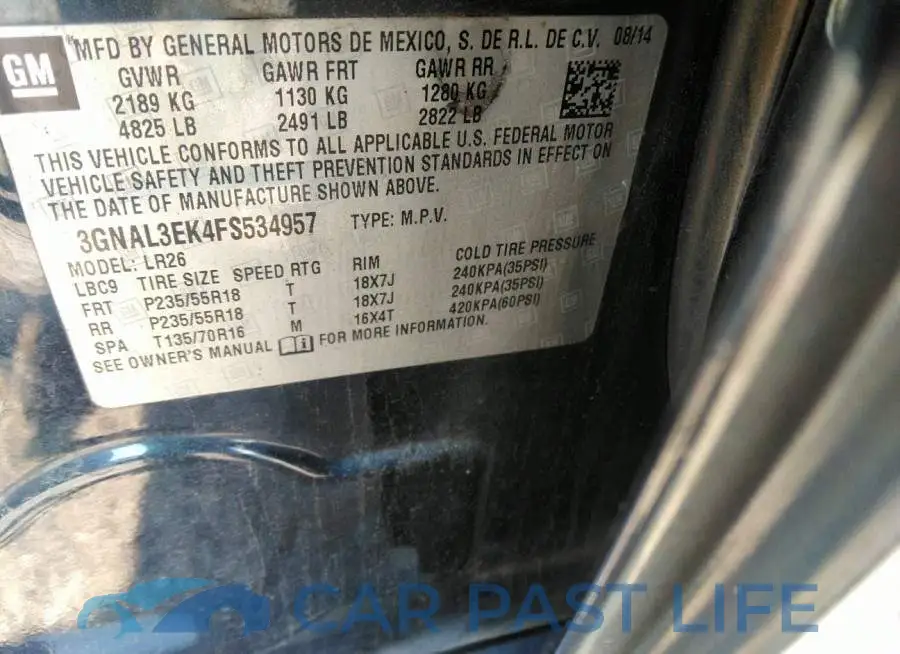 3GNAL3EK4FS534957# 9