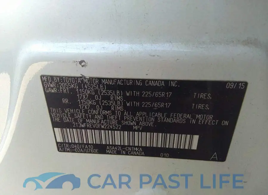2T3WFREV0FW224522# 9