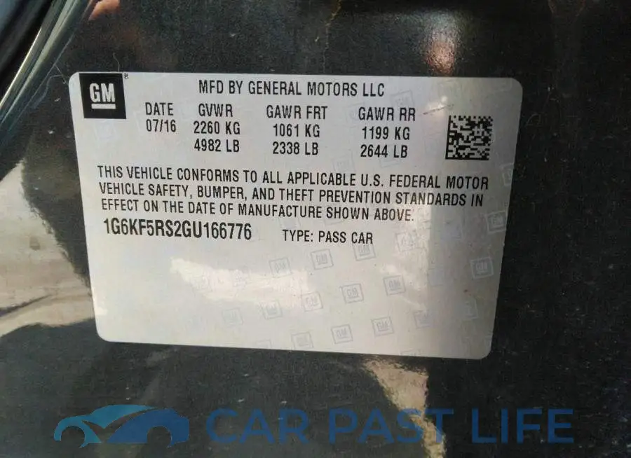 1G6KF5RS2GU166776# 9