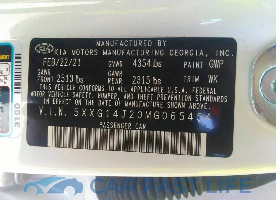 5XXG14J20MG065454# 9