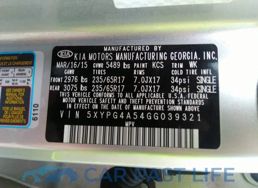 5XYPG4A54GG039321# 9