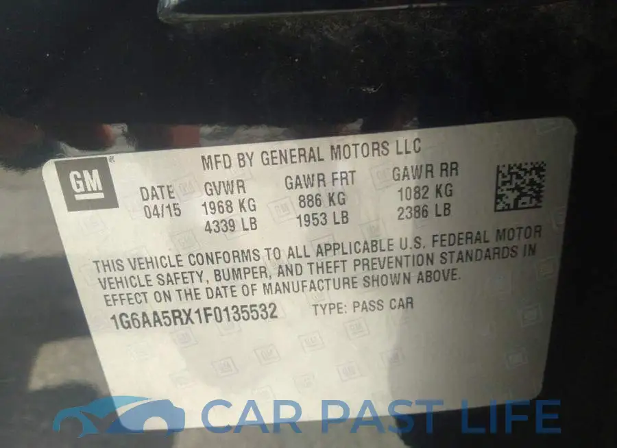1G6AA5RX1F0135532# 9
