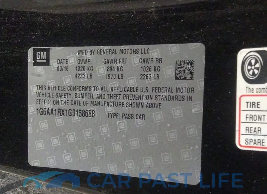 1G6AA1RX1G0158688# 9