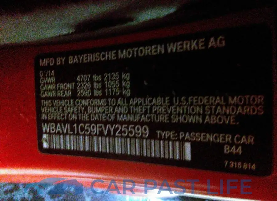 WBAVL1C59FVY25599# 9