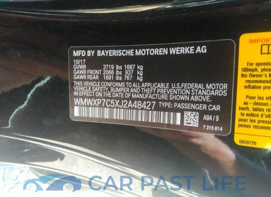 WMWXP7C5XJ2A48427# 9