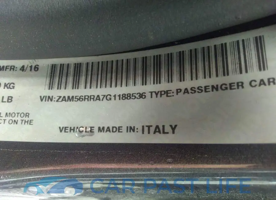 ZAM56RRA7G1188536# 9