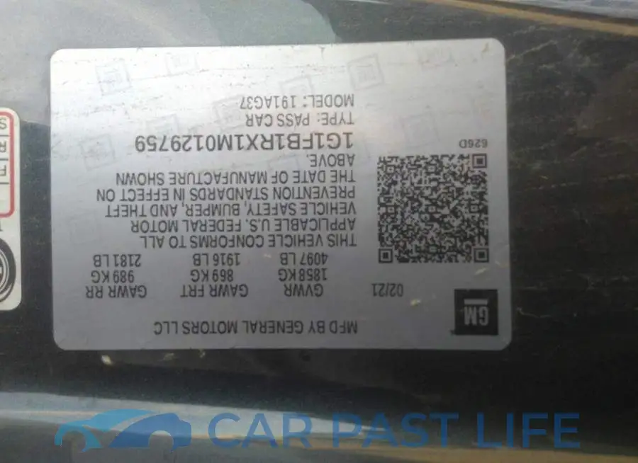 1G1FB1RX1M0129759# 9