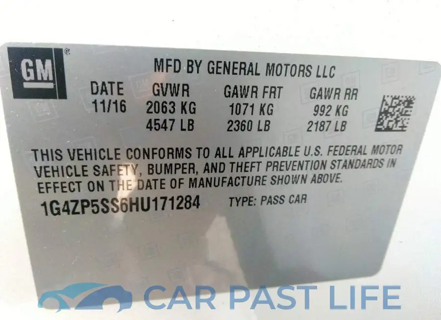 1G4ZP5SS6HU171284# 9