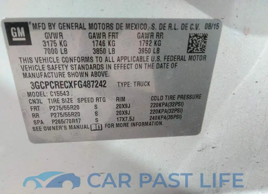 3GCPCRECXFG487242# 9
