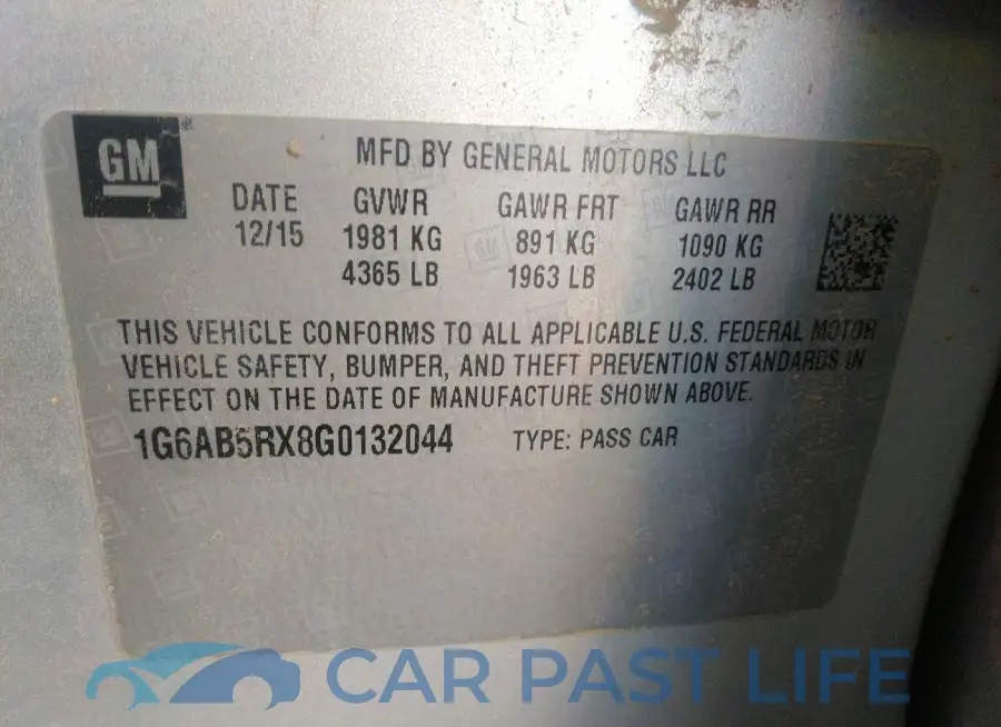 1G6AB5RX8G0132044# 9