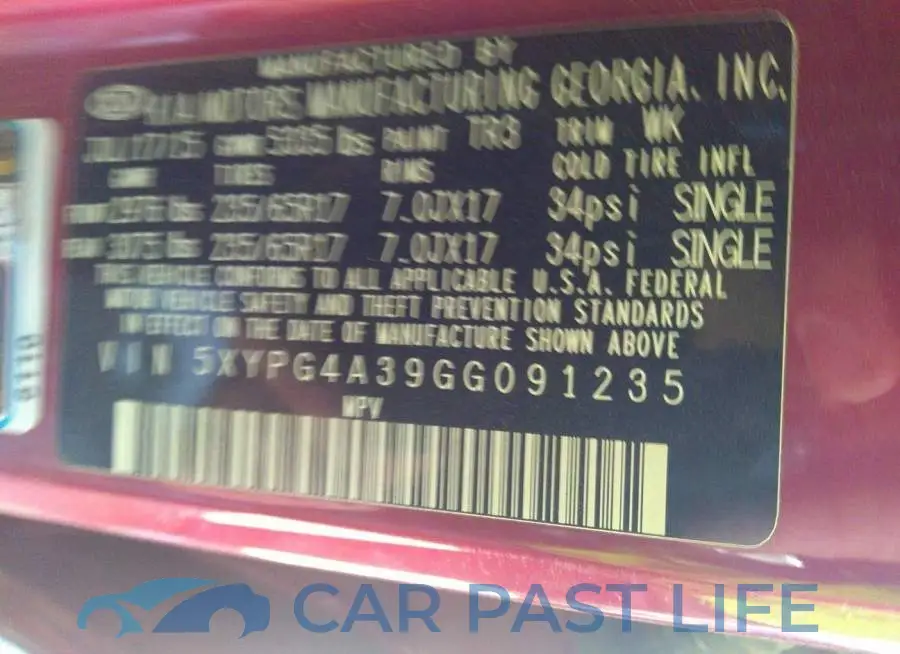 5XYPG4A39GG091235# 9