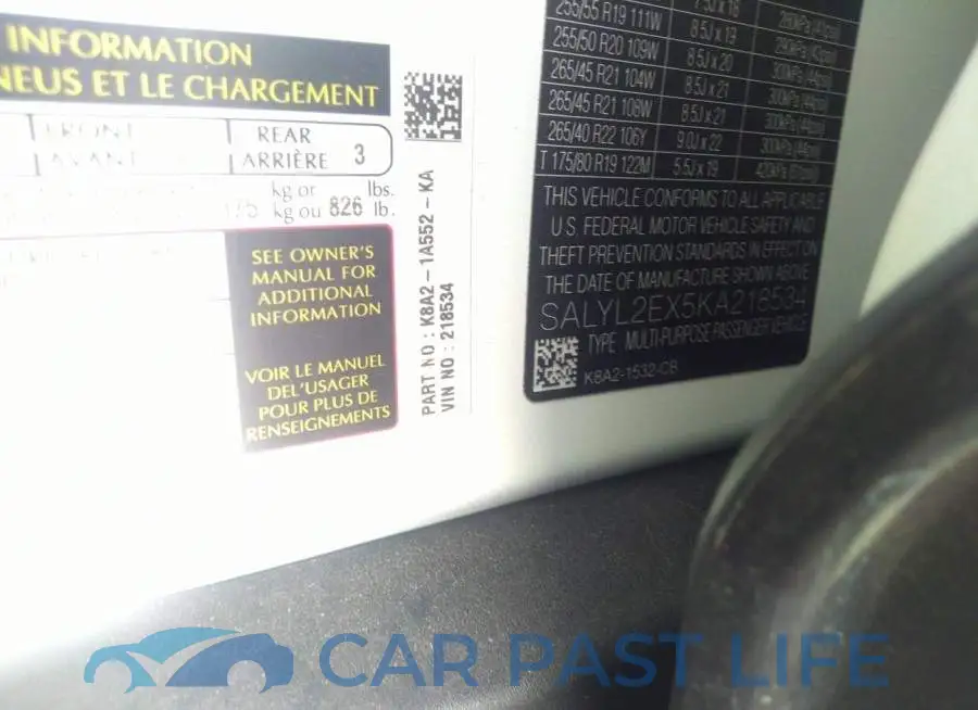 SALYL2EX5KA218534# 9