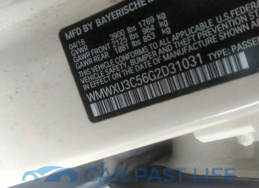 WMWXU3C56G2D31031# 9