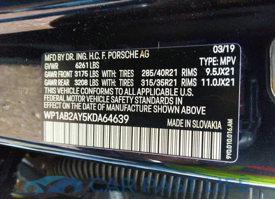 WP1AB2AY5KDA64639# 9