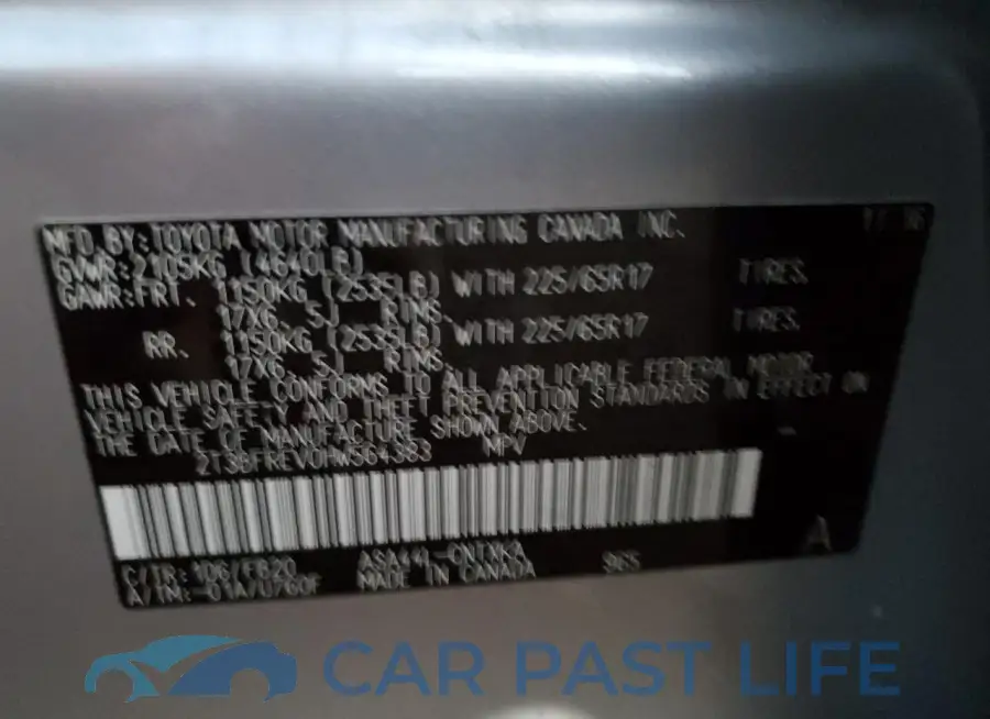 2T3BFREV0HW564383# 12