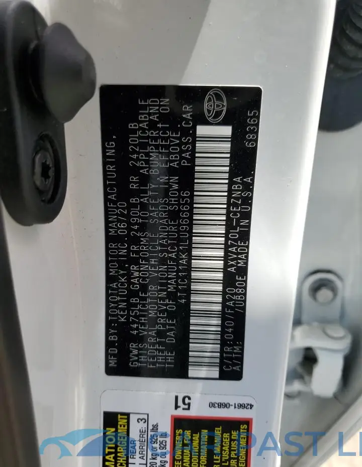 4T1C11AK1LU966656# 12