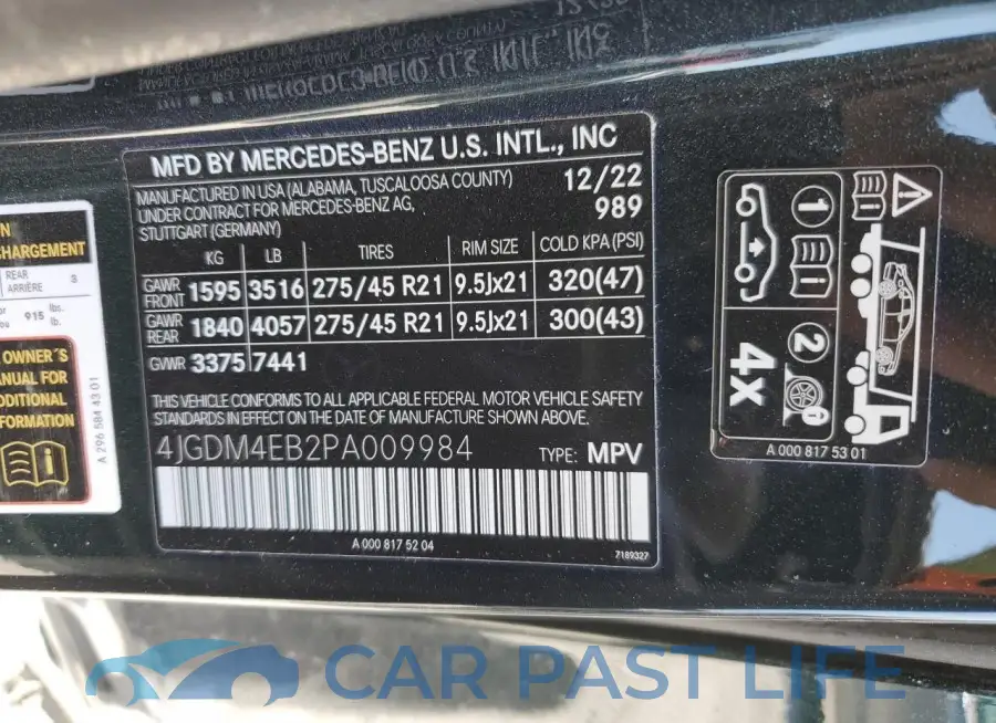 4JGDM4EB2PA009984# 12