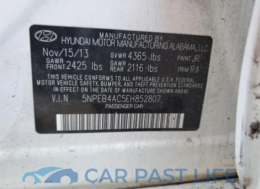 5NPEB4AC5EH852807# 12