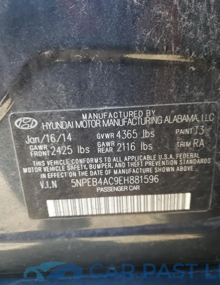 5NPEB4AC9EH881596# 12
