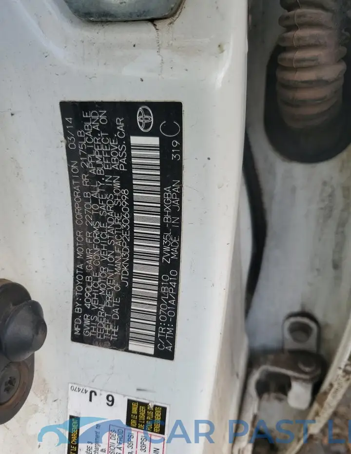 JTDKN3DP2E3060998# 12
